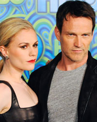 True Blood actors Anna Paquin and Stephen Moyer arrive at the 65th Primetime Emmy Awards HBO after-party in West Hollywood