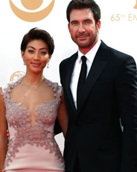 Actor Dylan McDermott arrives with Shasi Wells at the 65th Primetime Emmy Awards in Los Angeles