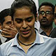 Aamir Khan and Saina Nehwal play an exhibition match at the launch of forme All England champion Pullela Gopichand's Book