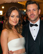 Actress Olivia Wilde arrives with Jason Sudeikis at the Metropolitan Museum of Art Costume Institute Benefit celebrating the opening of 'PUNK- Chaos to Couture' in New York