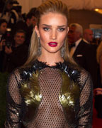 Actress Rosie Huntington-Whiteley arrives at the Metropolitan Museum of Art Costume Institute Benefit celebrating the opening of 'PUNK- Chaos to Couture' in New York