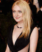 Actress Dakota Fanning arrives at the Metropolitan Museum of Art Costume Institute Benefit celebrating the opening of 'PUNK- Chaos to Couture' in New York,