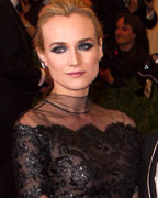 Actress Diane Kruger arrives with Joshua Jackson at the Metropolitan Museum of Art Costume Institute Benefit celebrating the opening of 'PUNK- Chaos to Couture' in New York