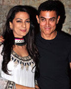 Juhi Chawla and Aamir Khan