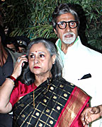 Jaya and Amitabh Bachchan with Suneil Shetty