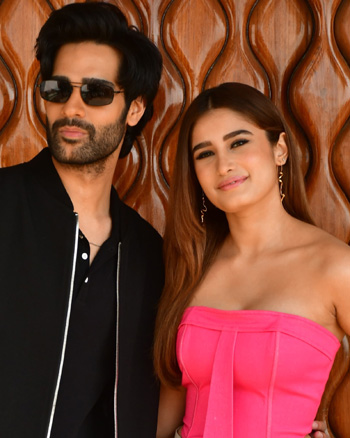 Aaman Devgan and Rasha Thadani promote their film Azaad at Sun-N-Sand, Juhu