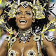 Revellers from the Beija-Flor samba school parade on the first night of the annual Carnival parade in Rio de Janeiro's Sambadrome