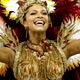 Grazielli Massafera dances on the second night of parade by the top samba groups in Rio de Janeiro`s Sambadrome