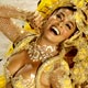 Actress Paez dances as drum queen of Viradouro samba school in Rio de Janeiro`s Sambadrome