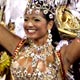 Thatiana Paguna, drum queen of the Mocidade Independiente samba school, dances on the second night of parade by top samba groups in Rio de Janeiro`s Sambadrome