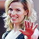 Dutch actress Thekla Reuten poses on the red carpet for the movie 'Hotel Lux' at the Rome Film Festival