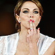 Acterss Claudia Gerini gestures as she arrives during a red carpet of the movie 'Il Mio Domani' (My Future) by director Marina Spada at the Rome Film Festival