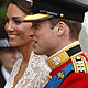 Britain's Prince William and Catherine Duchess of Cambridge travel to Buckingham Palace along Procession Route after their wedding in Westminster Abbey in London