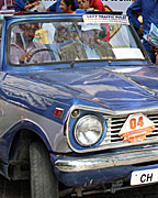 Mr Harpreet Sandhu flagging off Surinder Mann's Standard 1970