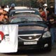 Women`s Car Rally being Flagged Off