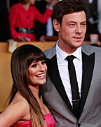 Actors Lea Michele and Cory Monteith of the TV series 'Glee' arrive at the 19th annual Screen Actors Guild Awards in Los Angeles, California