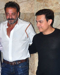 Vishu Vinod Chopra, Sanjay Dutt, Aamir Khan and Rajkumar Hirani