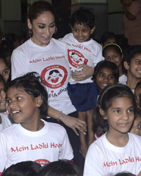 Sofia Hayat with orphan girls at Bal Bhawan