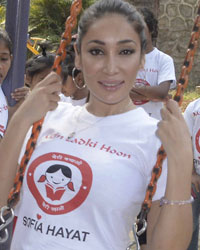 Sofia Hayat with orphan girls at Bal Bhawan