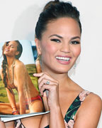 Model Chrissy Teigen arrives for Sports Illustrated's Swimsuit issue launch party in New York