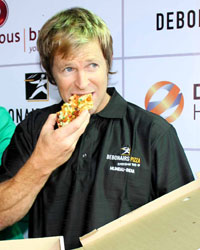 Jonty Rhodes at Inauguration of SA Pizza franchise 'Debonair Pizza'