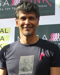 Milind Soman during the promotion of Social Media Week by Pinkathon