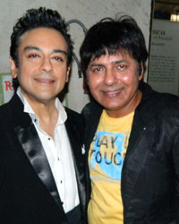 Adnan Sami with Sudesh Lahiri during the promotion of his album 'Press Play' on Sony's Comedy Circus Ke Mahabali