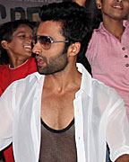 Jackky Bhagnani promoting Rangrez at Dharavi