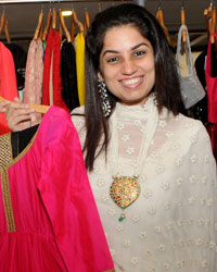 Designer Manju Bhende with a platter of her colourful designs