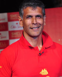 Milind Soman during the launch of the Old Spice deodorant