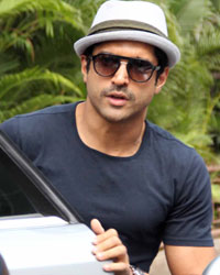 Farhan Akhtar snapped at Filmistan Studio