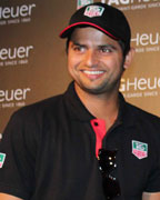 Shikhar Dhawan, Franck Dardenne and Suresh Raina at the Unveiling of the TAG Heuer latest Aquaracer 500 M Series