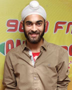 Manjot Singh at Radio Mirchi studio for promotion of his upcoming movie Fukrey