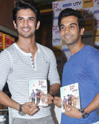 Sushant Singh Rajput and Raj Kumar Yadav at DVD launch of film Kai Po Che