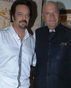 Host Akbar Khan with Prem Chopra at the preview of Akbar Khan's Internnational Directors Cut version of Taj Mahal - An Eternal Love Story