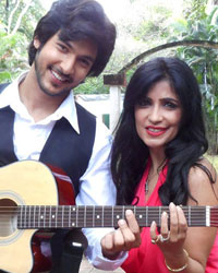 Shivin Narang and Shibani Kasyap on the set of TV serial 'Veera'