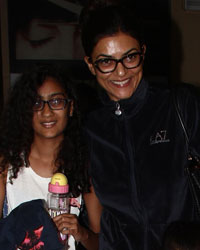 Sushmita Sen along with her daughters Ranee Sen and Alisah Sen at PVR, Juhu