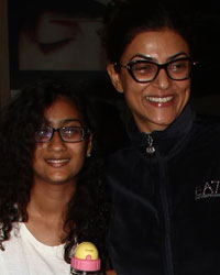 Sushmita Sen along with her daughters Ranee Sen and Alisah Sen at PVR, Juhu