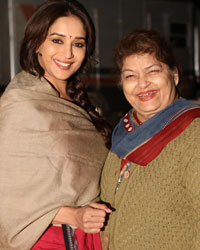 Madhuri Dixit and Saroj Khan on the sets of Gulaab Gang