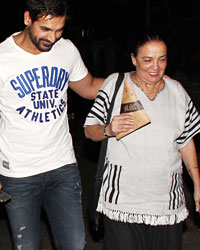 John Abraham snapped with parents in Bandra