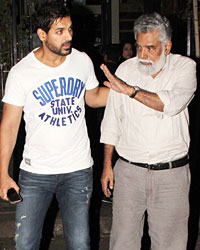 John Abraham snapped with parents in Bandra