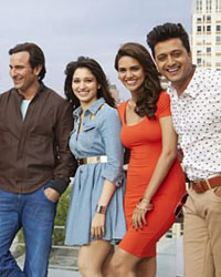 Bipasha Basu, Ram Kumar, Sajid Khan, Saif Ali Khan, Tamannaah and Ritiesh Deshmukh on the sets of Humshakals