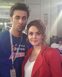 Ranbir Kapoor and Preity Zinta in Banglore at IPL auctions 2014