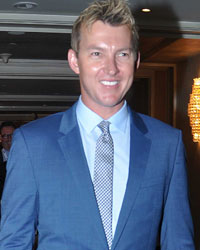 Brett Lee addresses the press conference as extolled the Melbourne Cricket Ground as a perfect venue for ICC World Cup