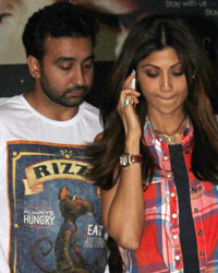 Raj Kundra and Shilpa Shetty at Juhu PVR