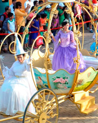 Cindrella with her fairy at The Grand Imagica Parade at Adlabs Imagica