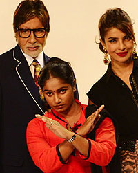 Amitabh Bachchan and Priyanka Chopra on the sets of KBC