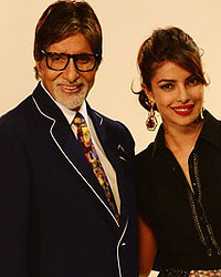 Amitabh Bachchan and Priyanka Chopra on the sets of KBC