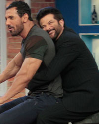 Anil Kapoor and John Abraham on the sets of Comedy Nights with Kapil