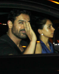 John Abraham snapped with his wife at bandra